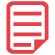 lined paper icon in red