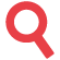 Red magnifying glass icon