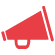 Red megaphone icon