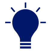 navy lightbulb icon