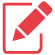 pen and paper icon in red