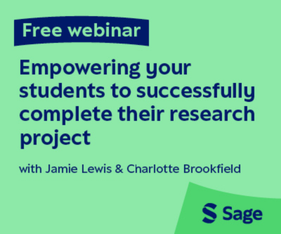 Watch the webinar: Empowering your students to successfully complete their research project with Charlotte Brookfield and Jamie Lewis