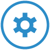 blue cog icon